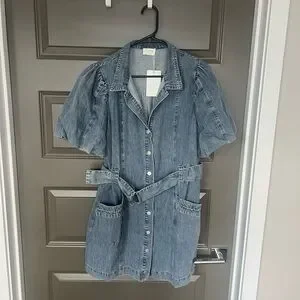 white christmas dresses Good On You Denim Bustier Midi Dress in Dark Indigo